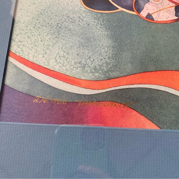 Dot Bardarson Whale Dance Alaskan Artist Inuit indigenous watercolour framed art - Picture 4 of 6